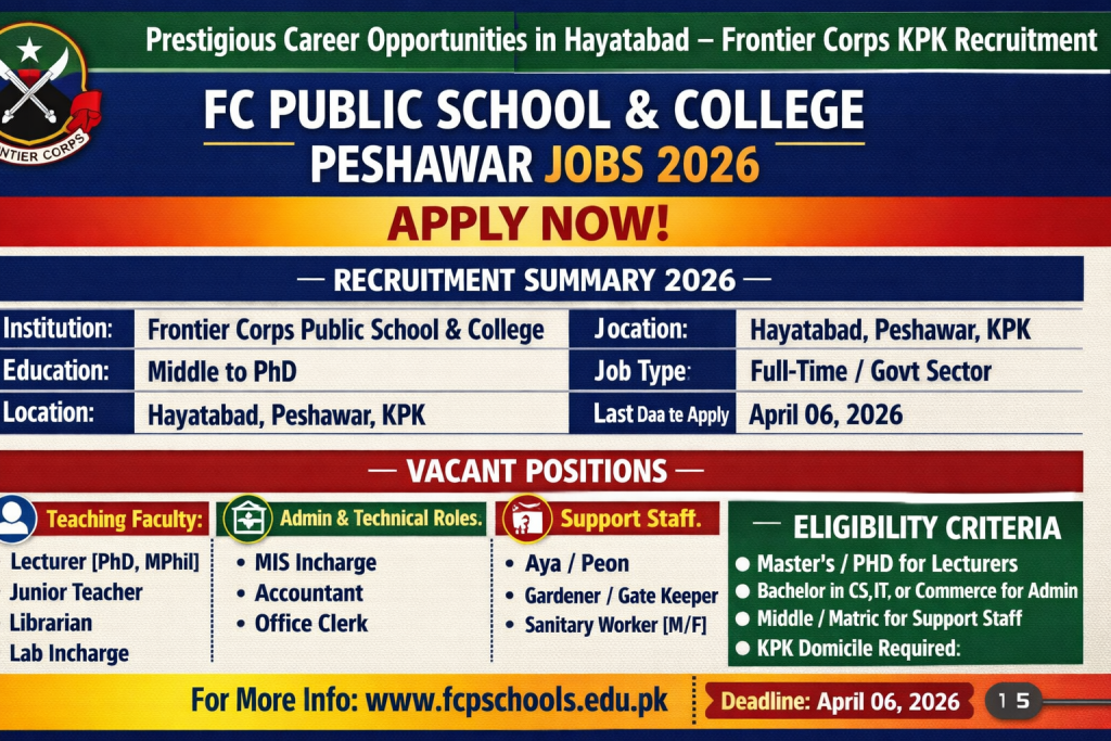 FC Public School job opportunities 2026