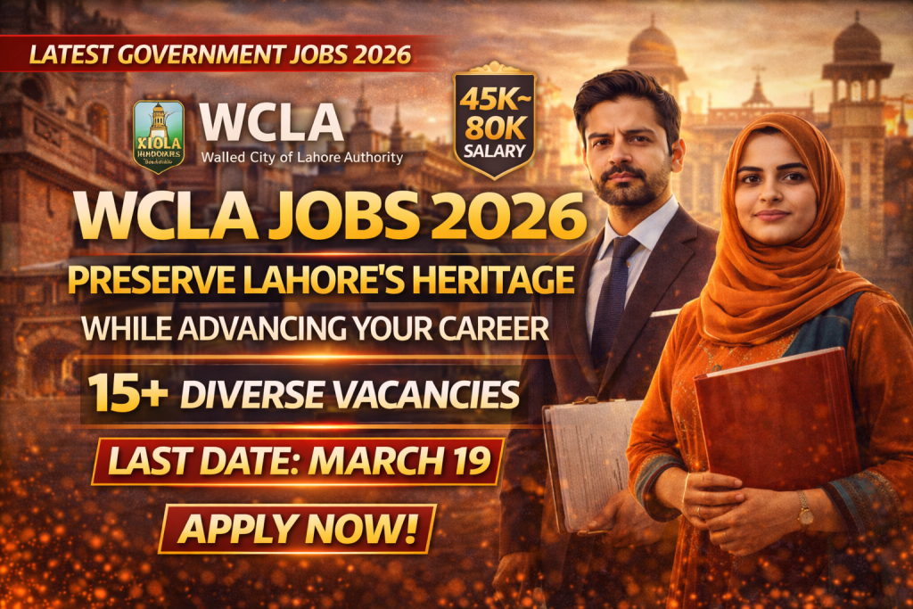 WCLA job openings in Lahore 2026