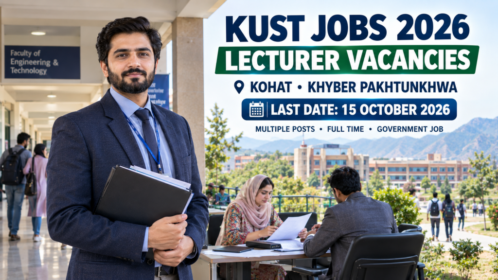 KUST Jobs 2026 lecturer vacancies in Kohat Khyber Pakhtunkhwa